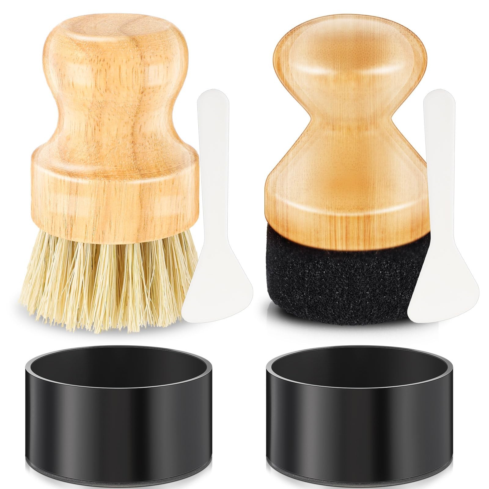 2 Pcs Cutting Board Oil Applicator Set Bamboo Wax Applicator with Sisal Fiber…