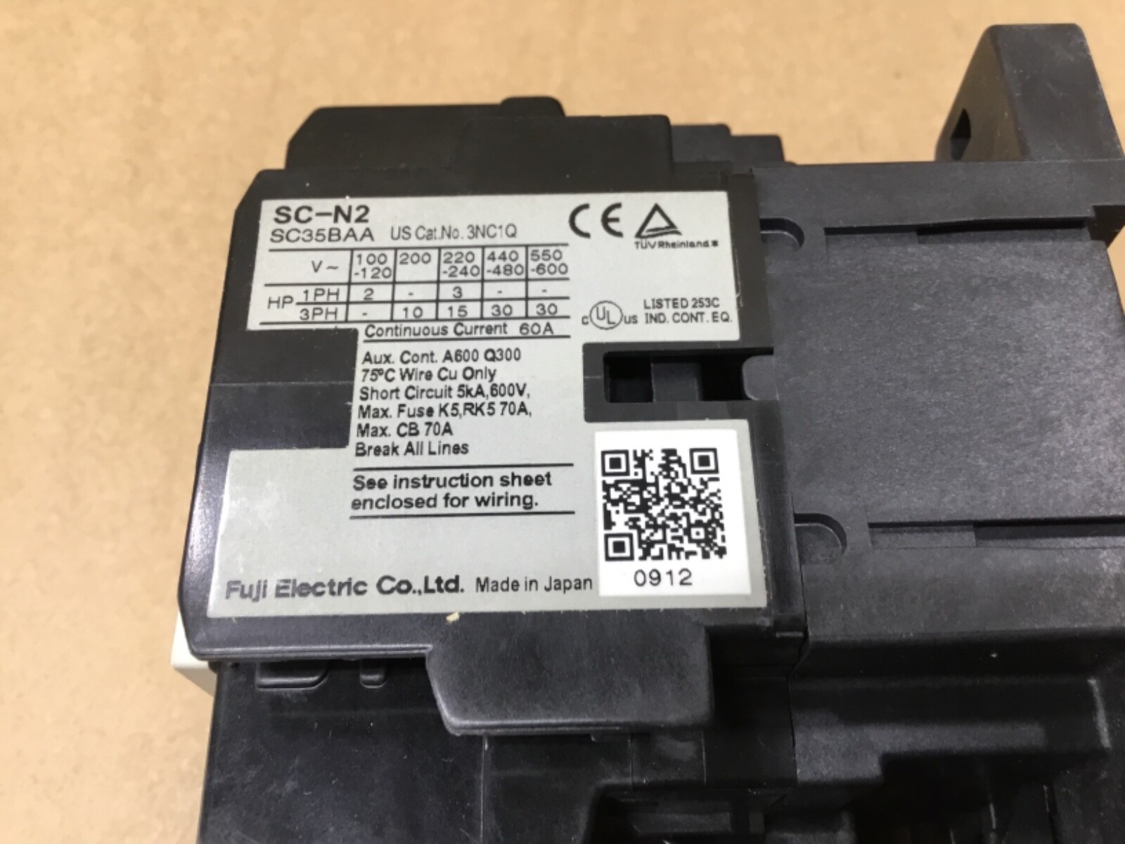 FUJI SW-N2/2E MAGNETIC SWITCH SC-N2 220-240V CONTACTOR 24-36A OVERLOAD #152A3