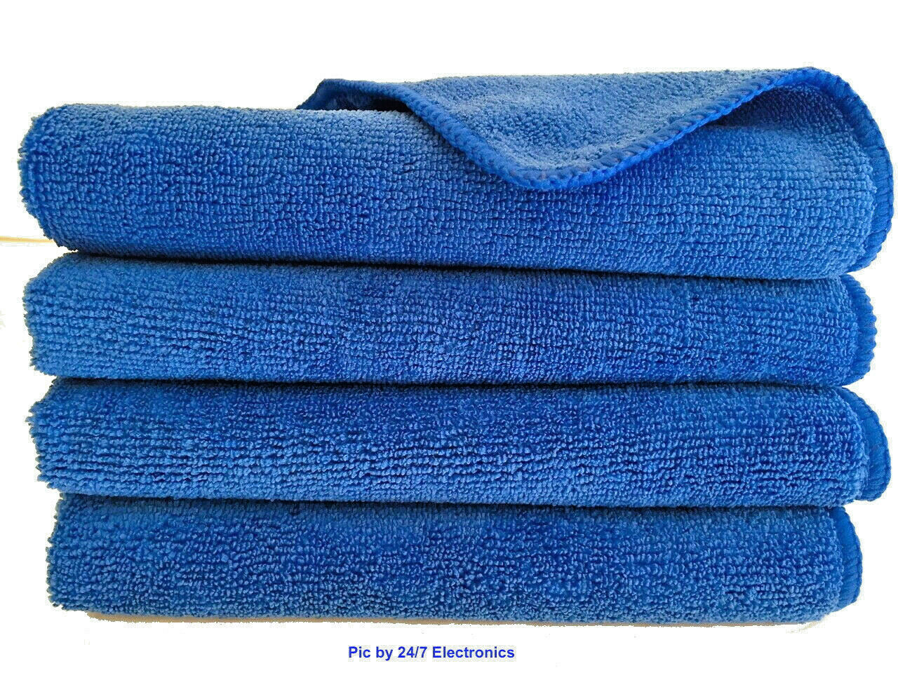 4 ROYAL BLUE MICROFIBER CLEANING WASH CLOTH TOWEL 16″x16″ 40×40 300GSM DARK BLUE