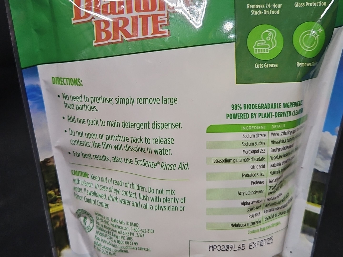 DIAMOND BRITE Melaleuca DISHWASHER DETERGENT 30 Pack PODS Eco Sense New-Sealed