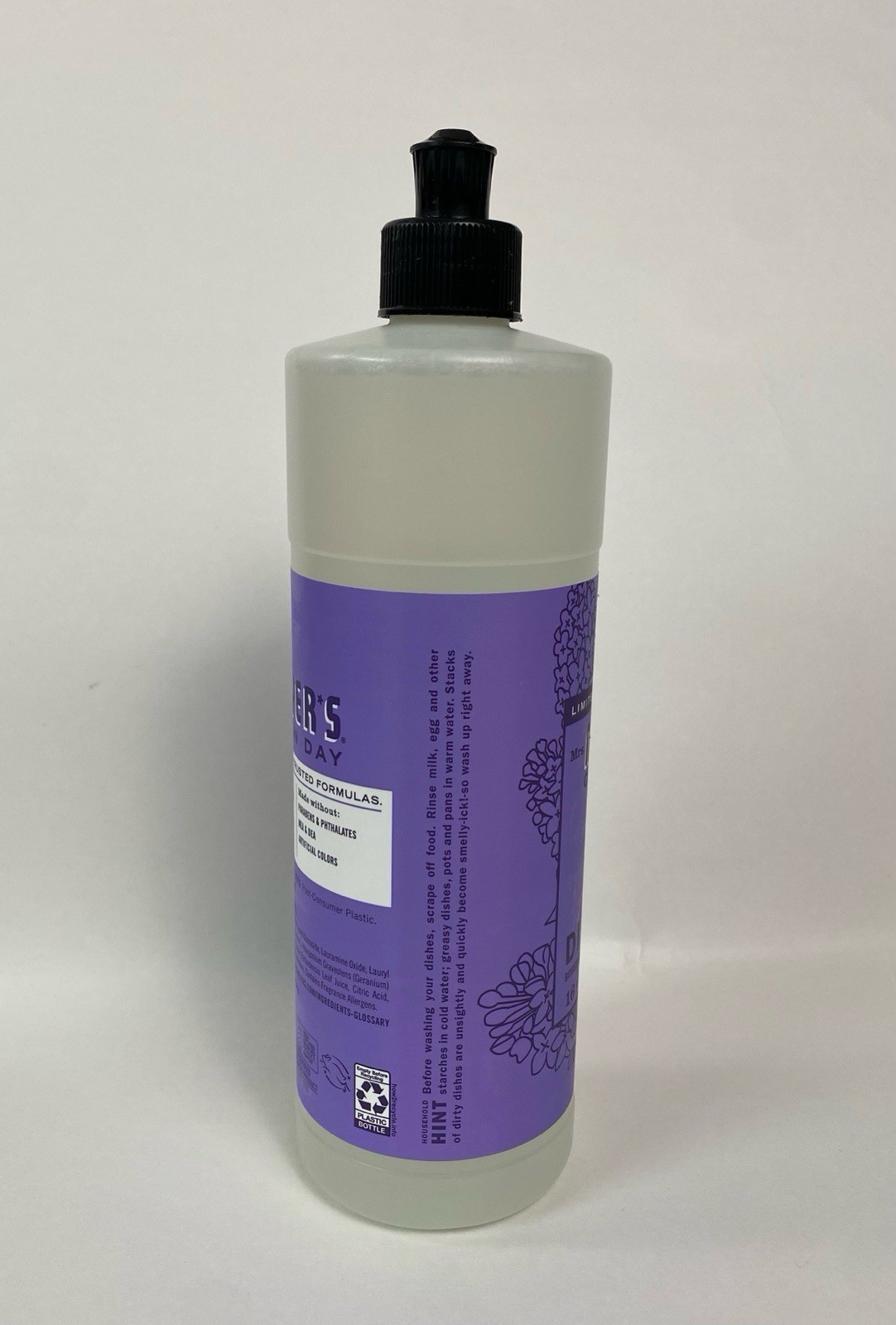 Limited Edition Mrs. Meyers Clean Day Lila Scent Liquid Dish Soap 16oz