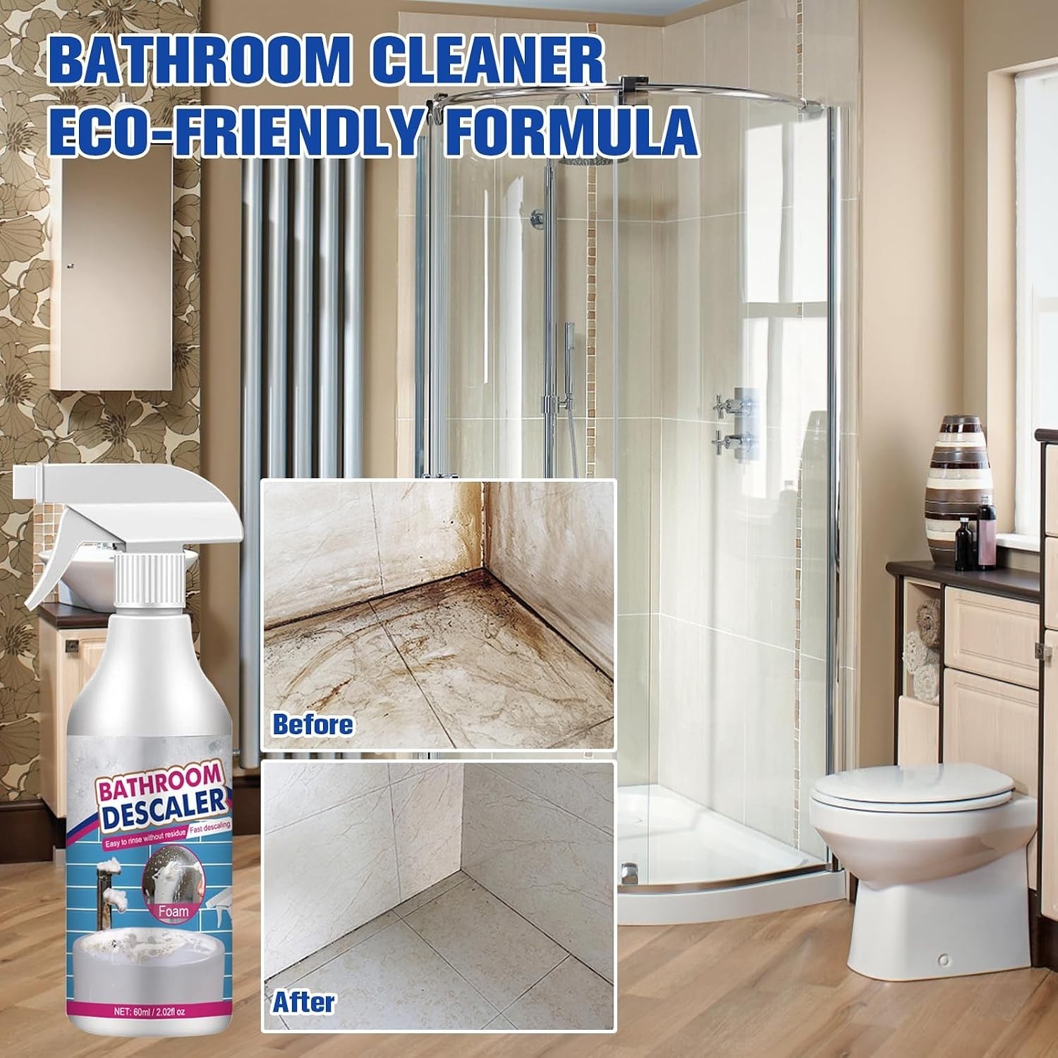 Fresh Scent Bathroom Foaming Cleaner Spray 2 Ounces for Effortless Cleaning
