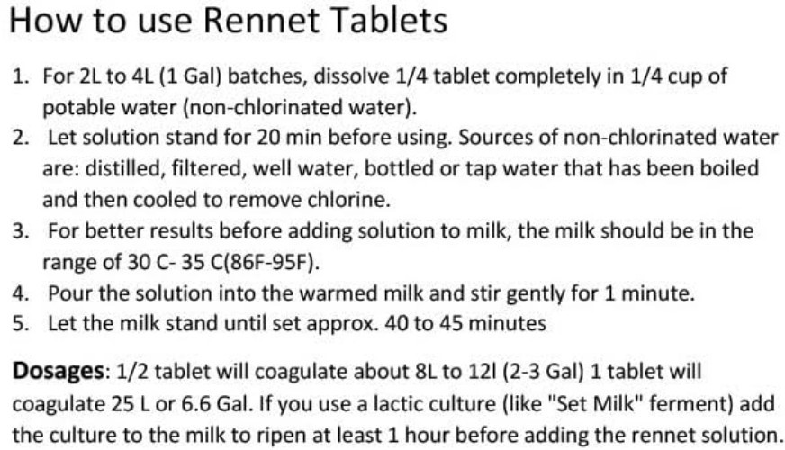 Vegetable Rennet Tablets, Strip of 10