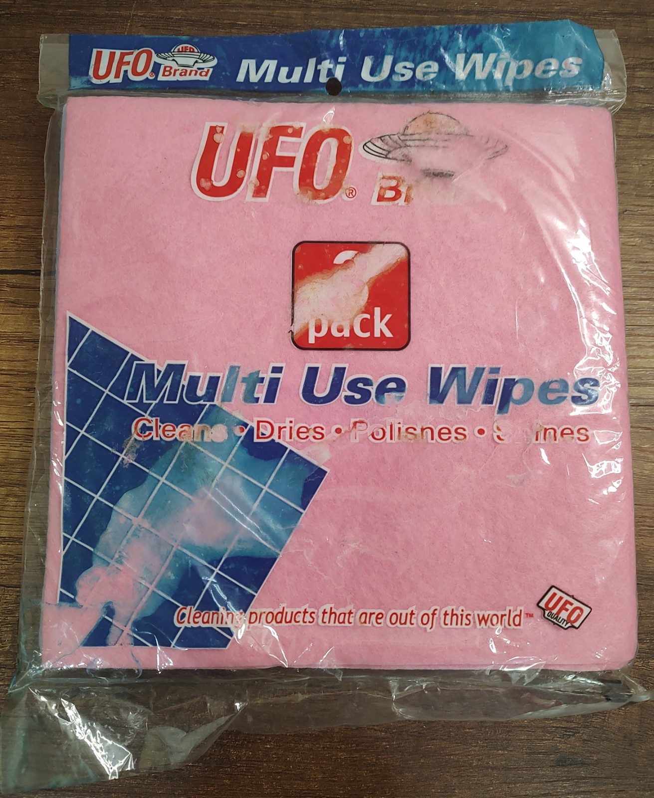 UFO Multi-Purpose Wipes 3 Packs Vtg NOS A3
