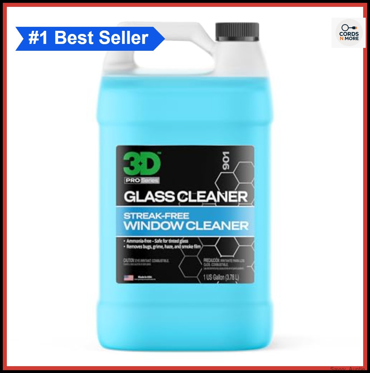 Glass Cleaner Gallon 128oz Unscented Streak Free Tint Safe VOC Compliant Car