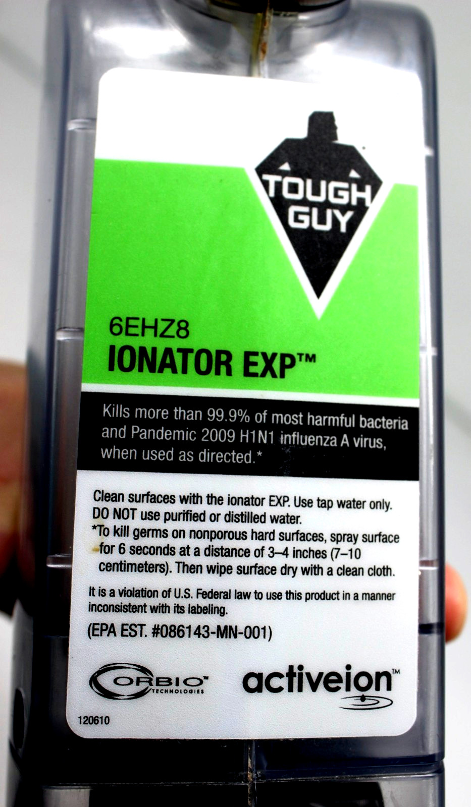 Tough Guy Ionator EXP 6EHZ8 Spray Cleaner-Activeion/Orbio Technologies-USA-PARTS