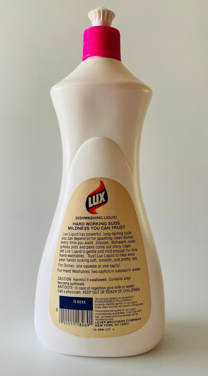 Vintage Lever Bros LUX Mild Dishwashing Liquid 22 oz Late 70s Soap Movie Prop