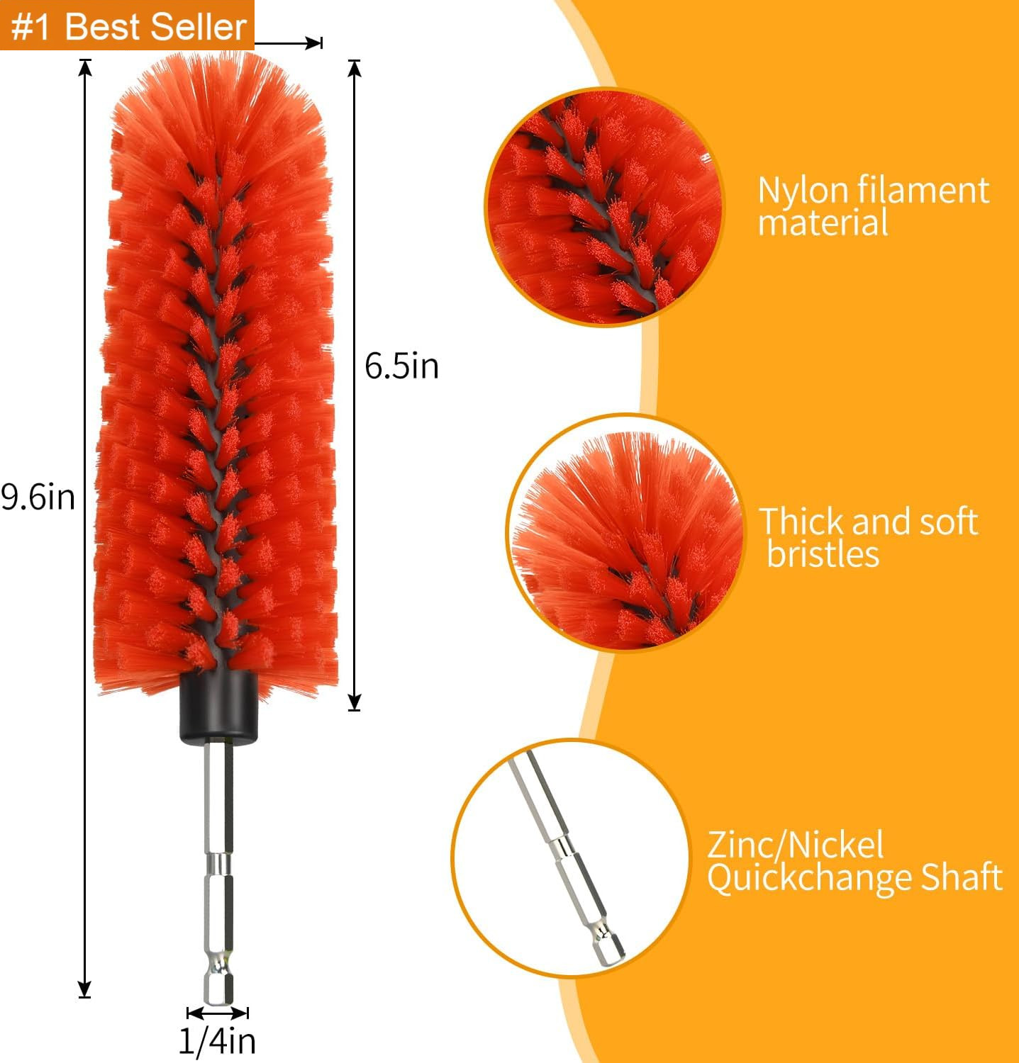Drill Brush for Car Wheel and Bottle, Highly Dense and Durable Car Cleaning Brus