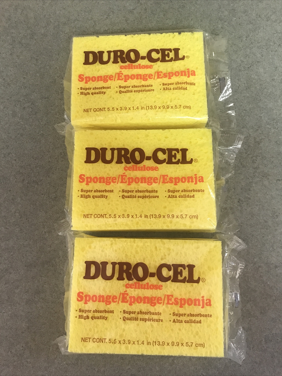 3 – DURO-CEL CELLULOSE SPONGE – Item #R70 Super Absorbent – NEW