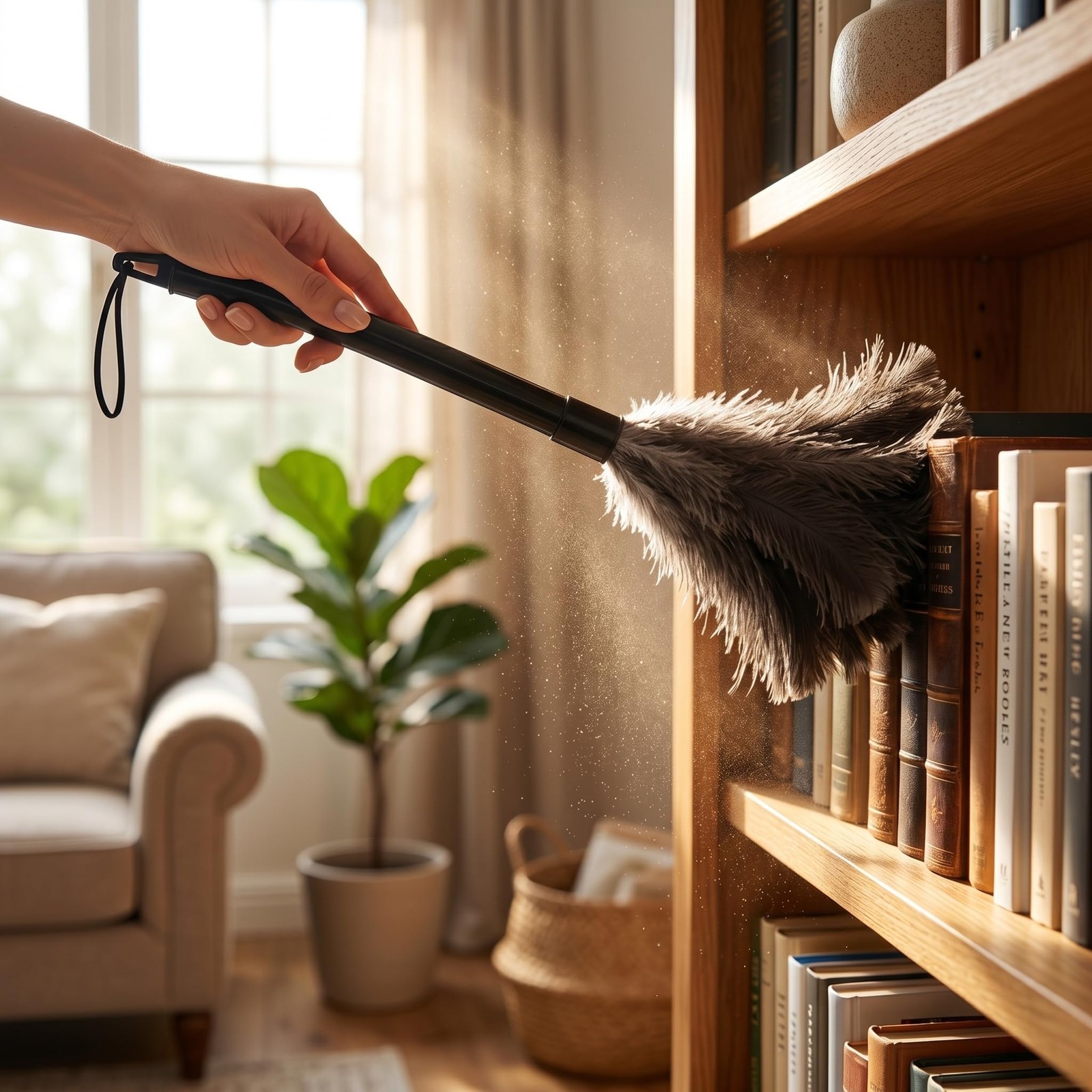 2 Pcs Ostrich Feather Duster Retractable Feather Dusters for Cleaning, Washab…
