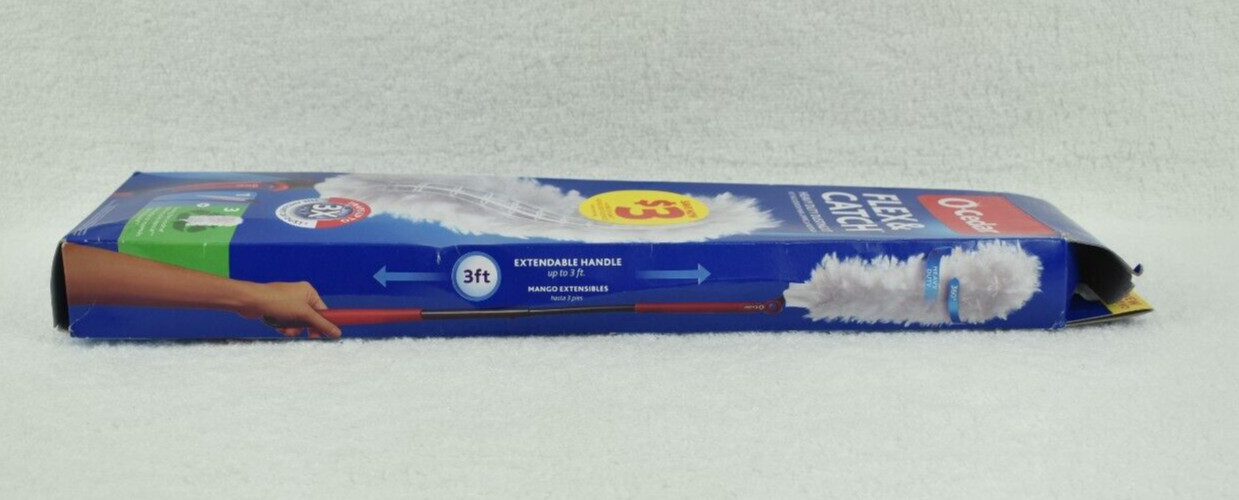 O-Cedar Flex & Catch Heavy Duty Dusting Kit / 1 Extendable Handle / 3 Dust Pads