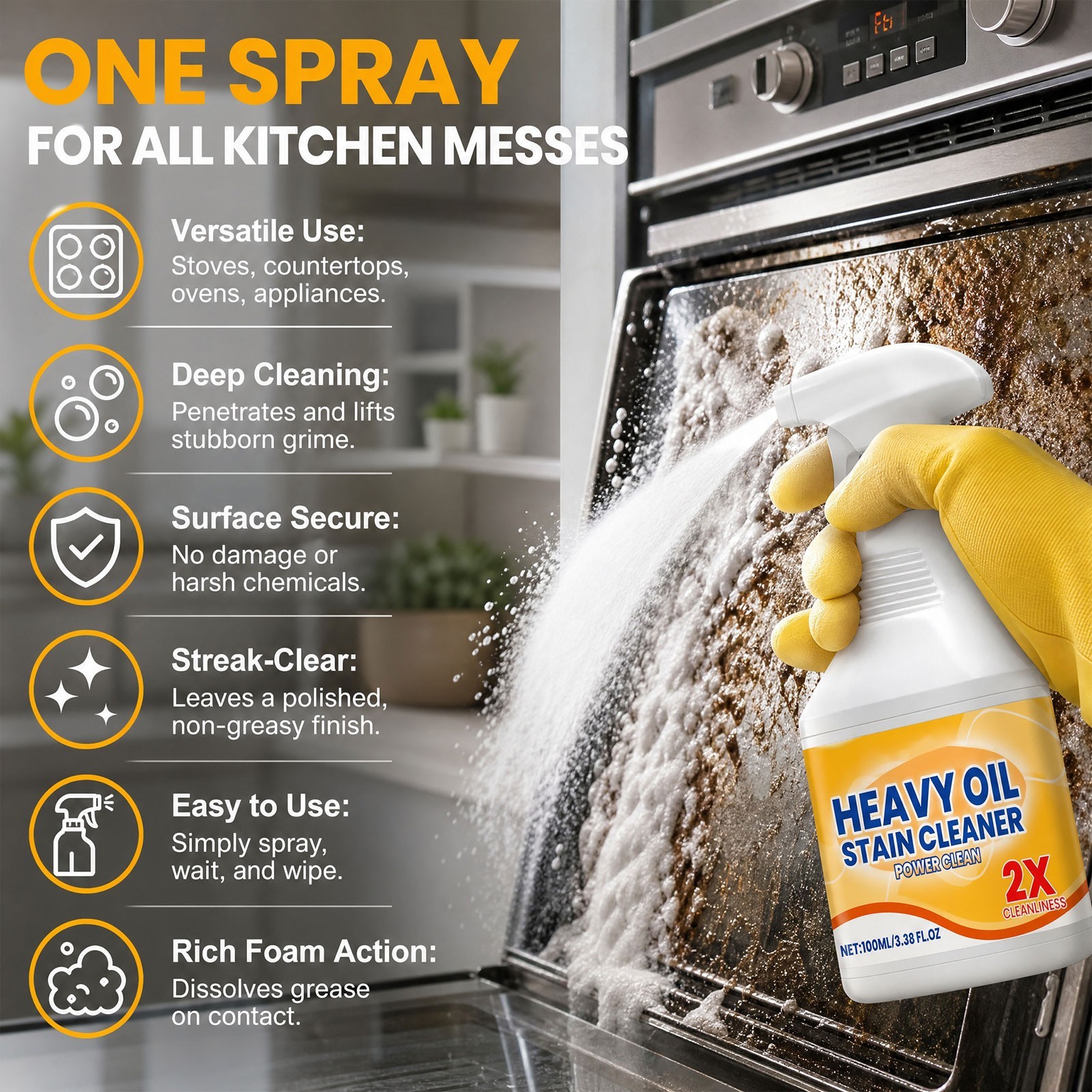 Tiktrove Grease Cleaner – Heavy Duty Degreaser for Oven Stove & Kitchen