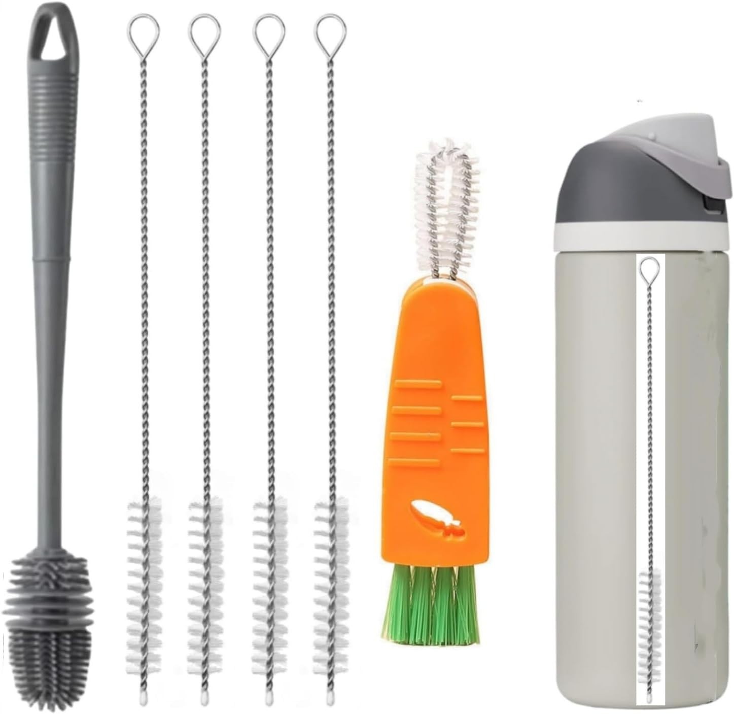 Reusable Owala Water Bottle Cleaning Set – 12.2 Inch Straw & 3 Specialty Brushes
