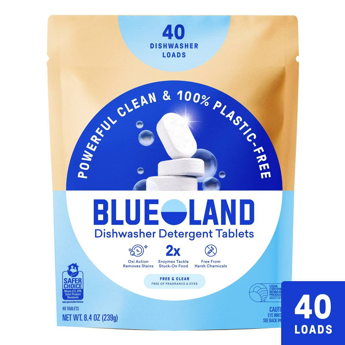 Blueland Fragrance Free Dishwasher Tablets 9.5oz 40ct