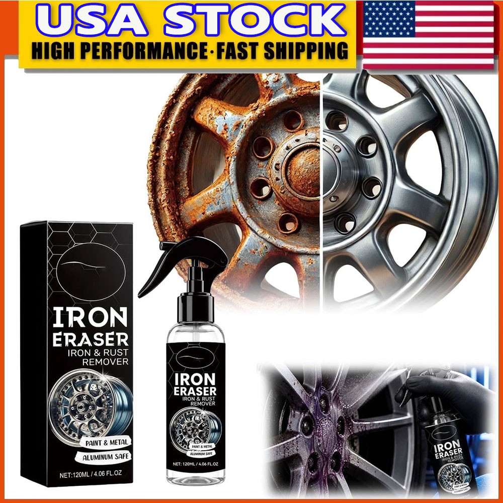 HOMONTH Iron Eraser Rust Remover Spray, Car Wheel Paint Brake Dust Fast Cleaner