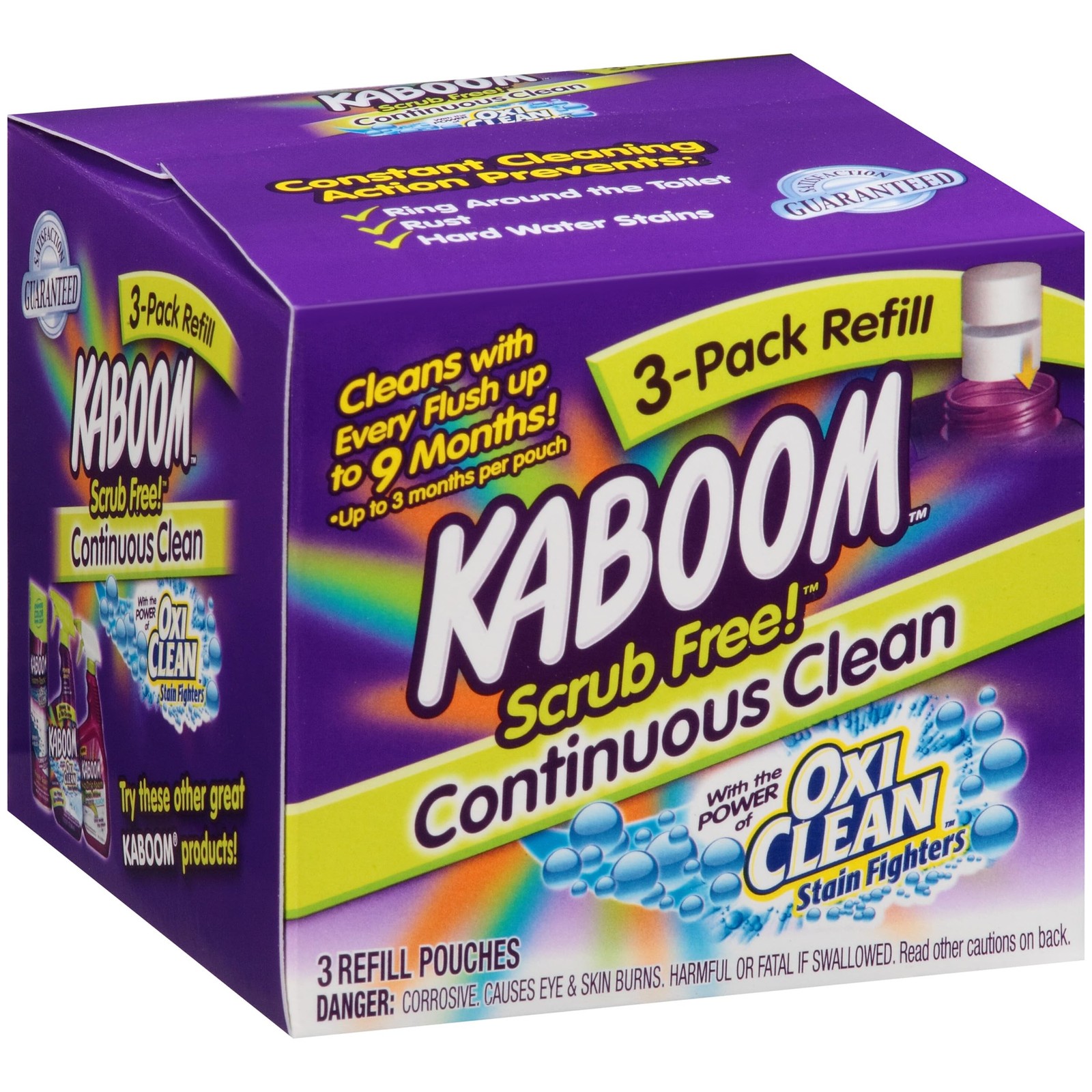 3-Pack Refill – Kaboom Scrub Free! Continuous 3 Count (Pack of 1), white