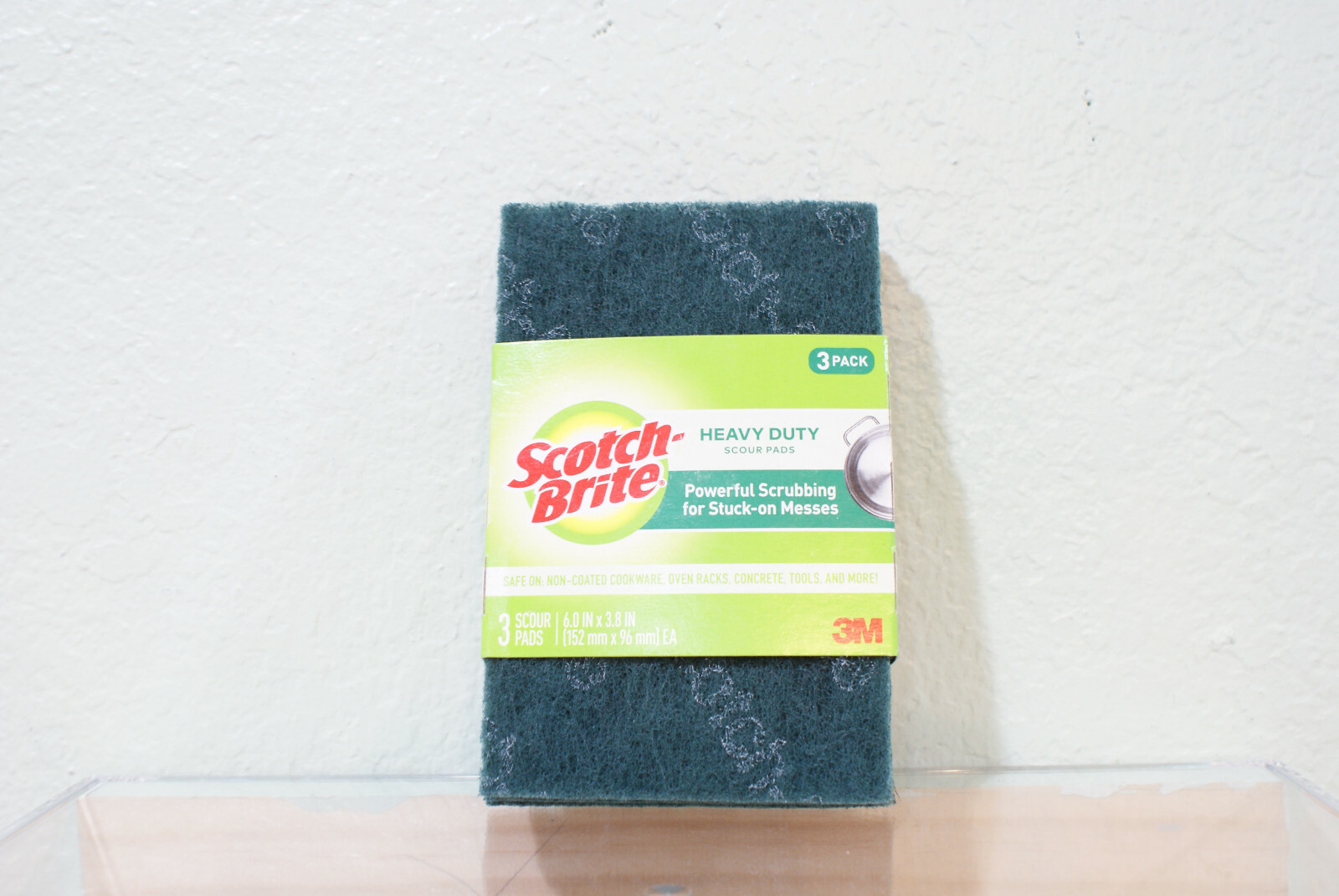 2 pack Scotch Brite Multi-Use Green Scouring Pads 4″ x 6″ Wholesale–3 per pack