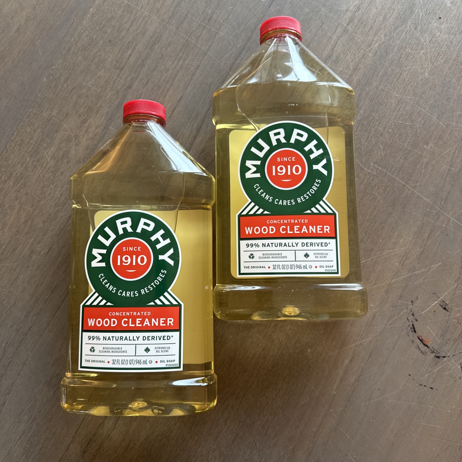 Murphy Concentrated Wood Cleaner 32 fl oz 99% Naturally Derived X2 Full Bottles