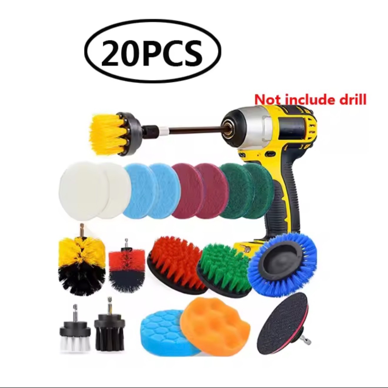 3 To 26 Brush Attachments Set Scrub Pads Sponge Power Scrubber Wash Cleaning Kit