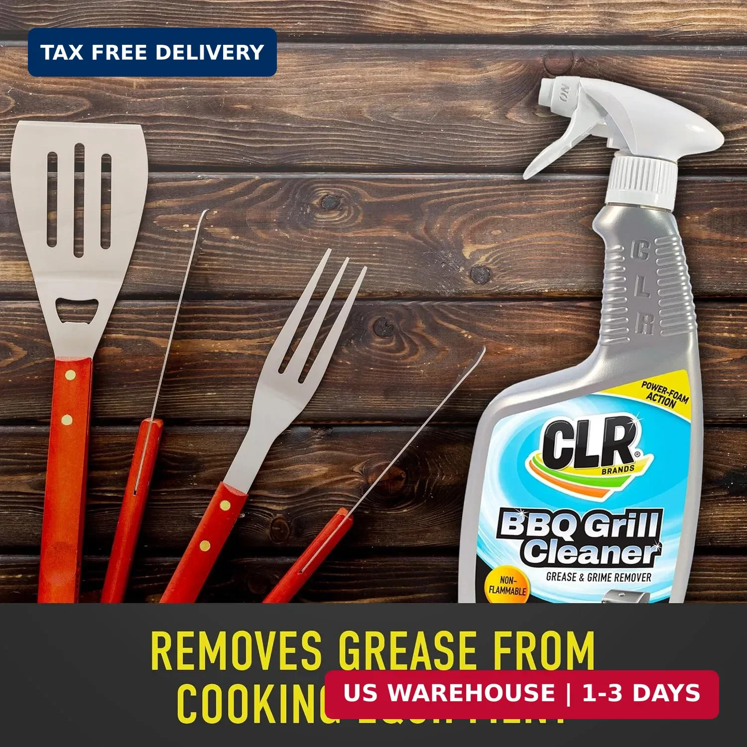 CLR Brands Grill Cleaner and Degreaser Spray, 26 oz. Bottle, BBQ Cleaner Removes