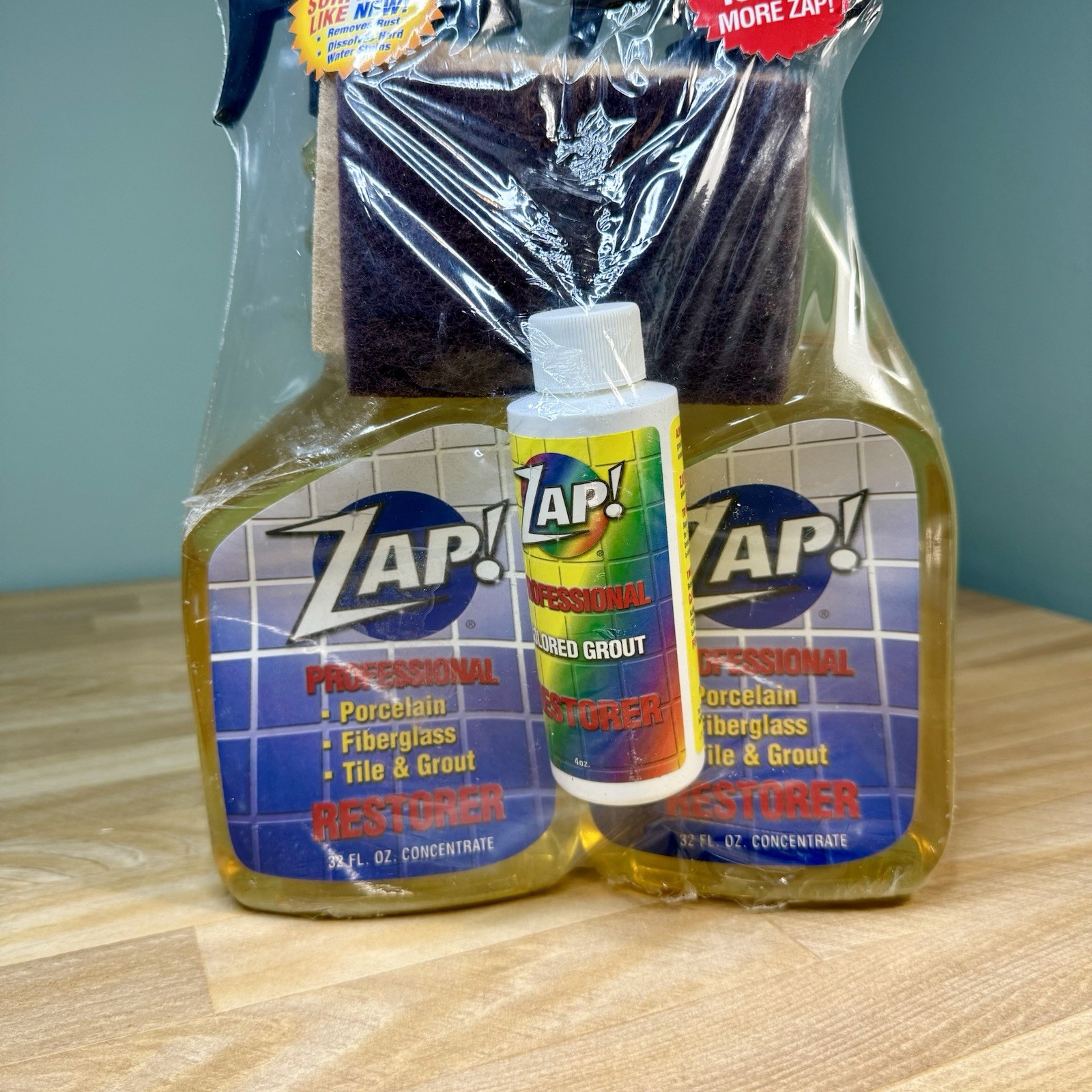 ZAP! Professional Porcelain Fiberglass Tile Grout Restorer 32 oz Lot Of 2 Spray