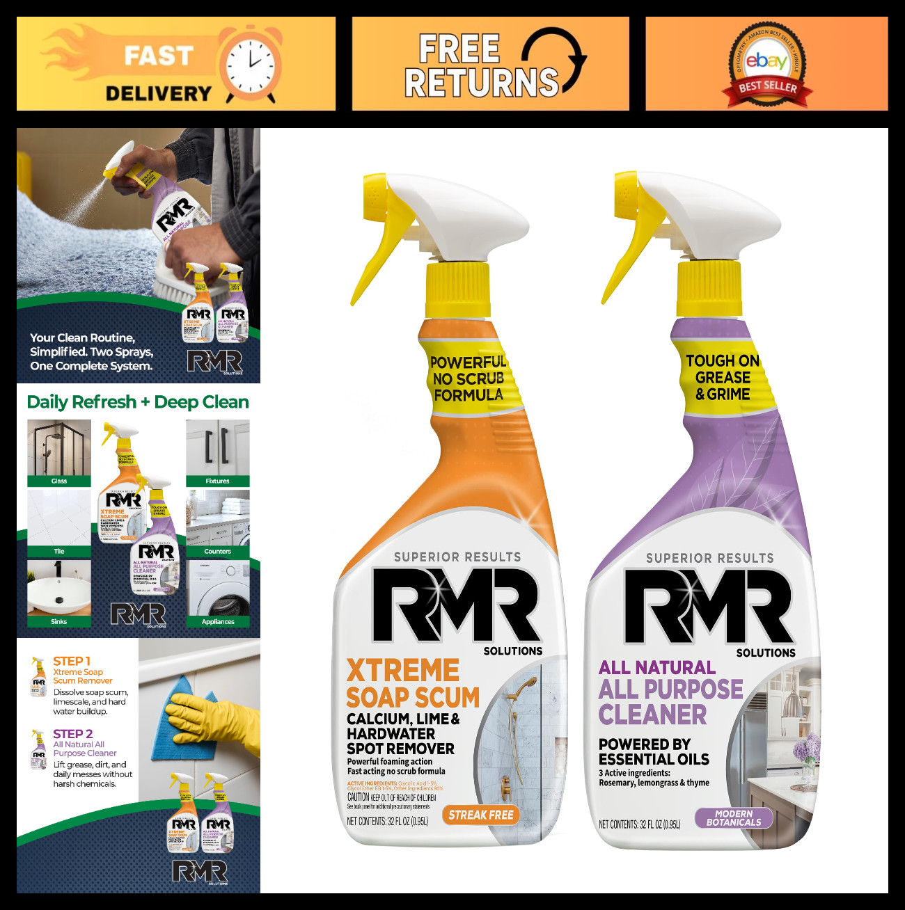 Xtreme Soap Scum Remover & All-Purpose Cleaner Bundle – 2-Step Bathroom & Househ