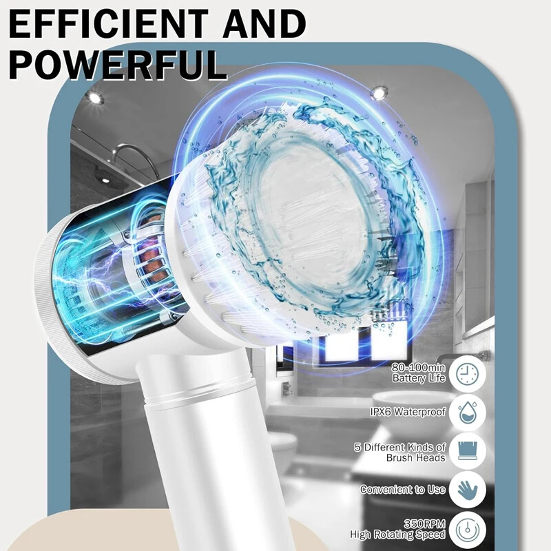 Electric Cleaning Brush Dish Scrubber Kitchen Spinning Cleaning Brush Scrubber