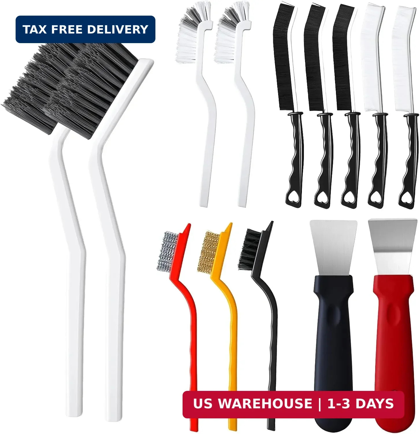 14Pcs Crevice Cleaning Brush Set, V Shape Grout Cleaner Brush for Deep Cleaning