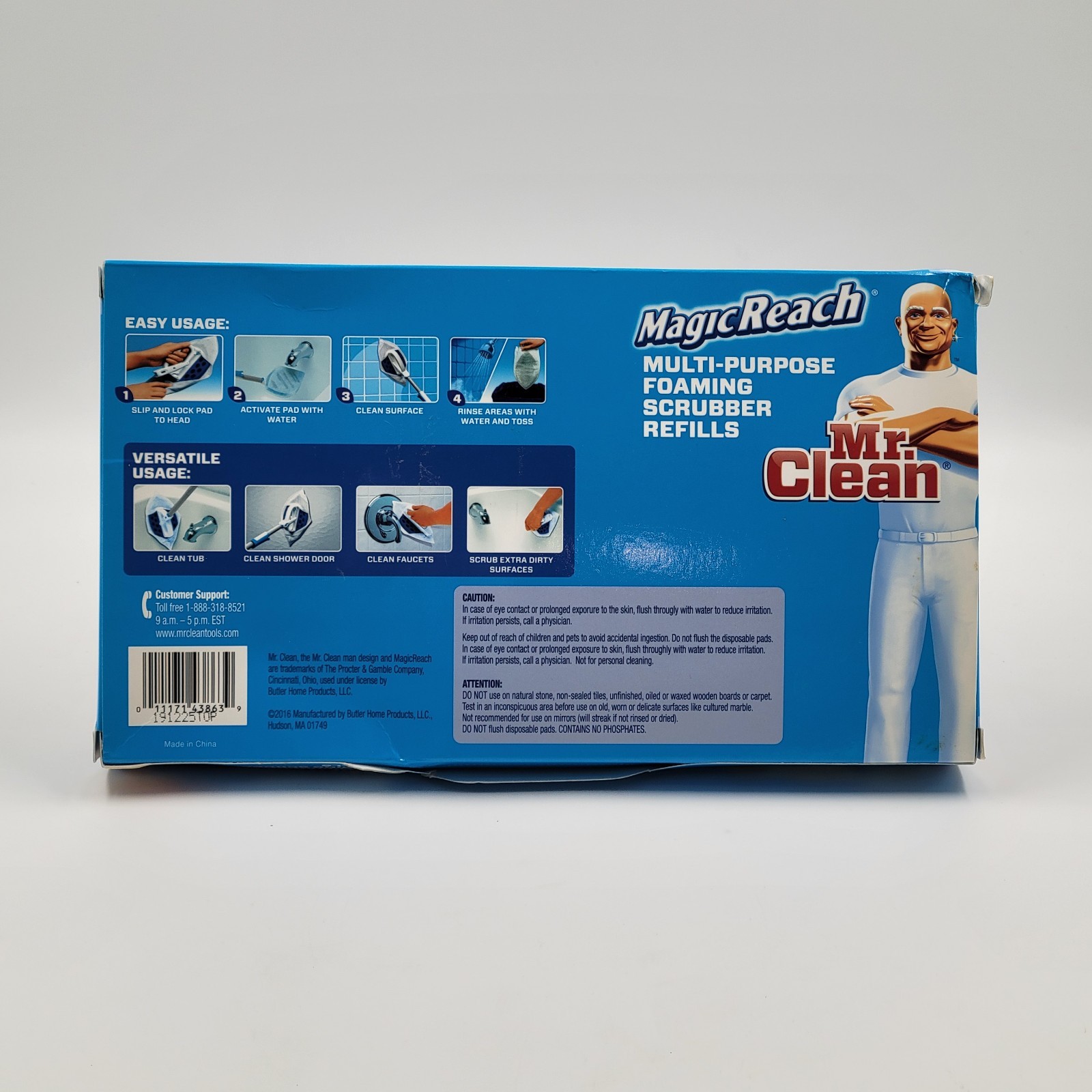 Mr. Clean Magic Reach Multi-Purpose Foaming Scrubber 8 Pack Refill, NEW