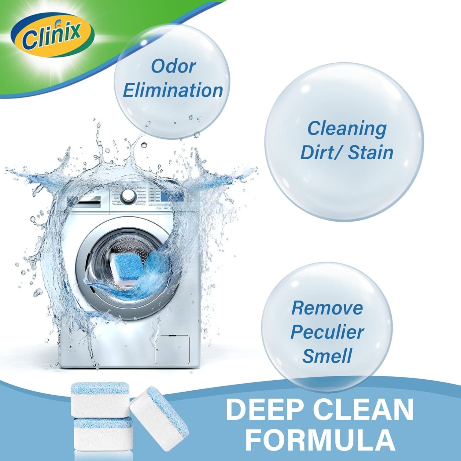 24 Pack of Washing Machine Cleaner Tablets for Front Load & Top Load Washer
