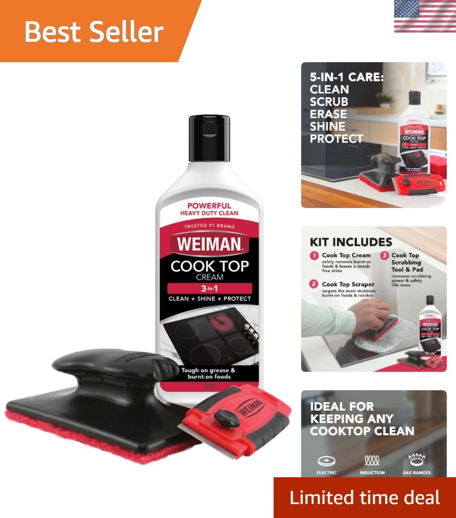 Effortless Shine: 10 oz Cooktop & Stove Cleaner for Gas and Electric Ranges