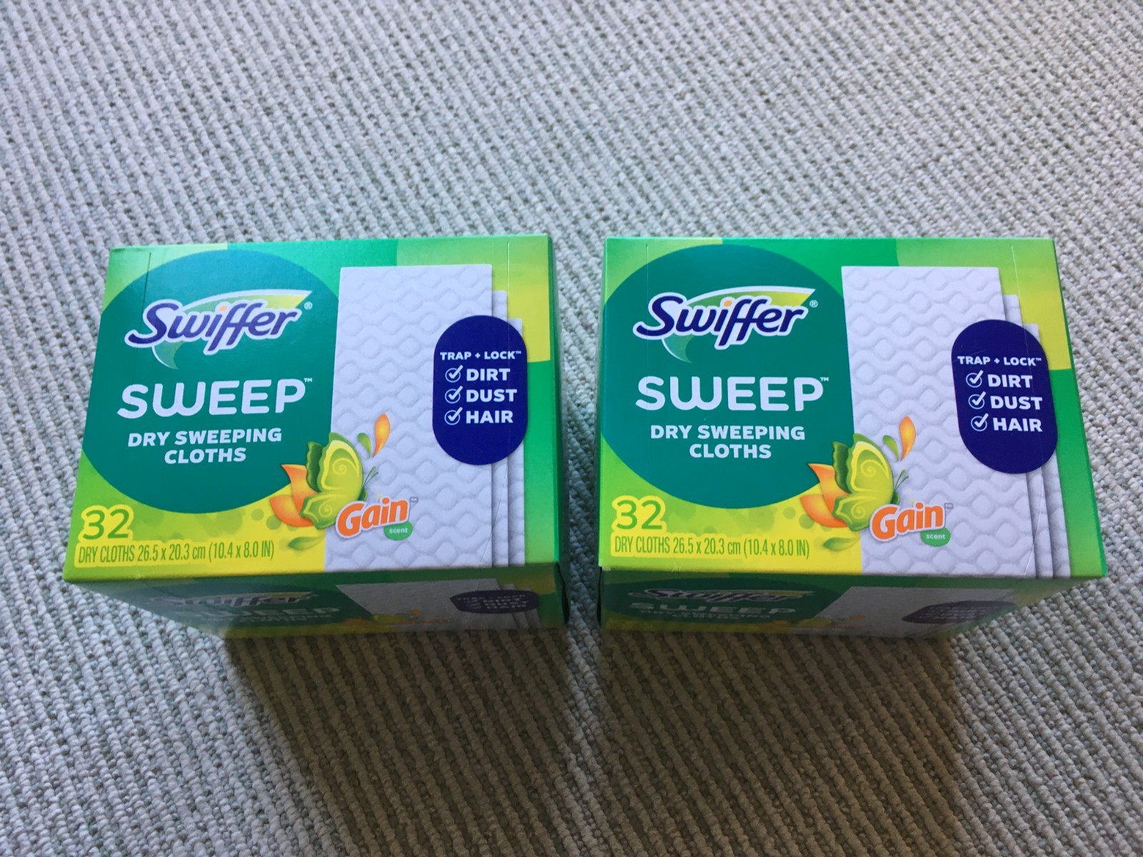 NEW IN BOX (2-Pk) Swiffer Sweep Dry Sweeping Cloths Gain Scent 32 ct. each = 64