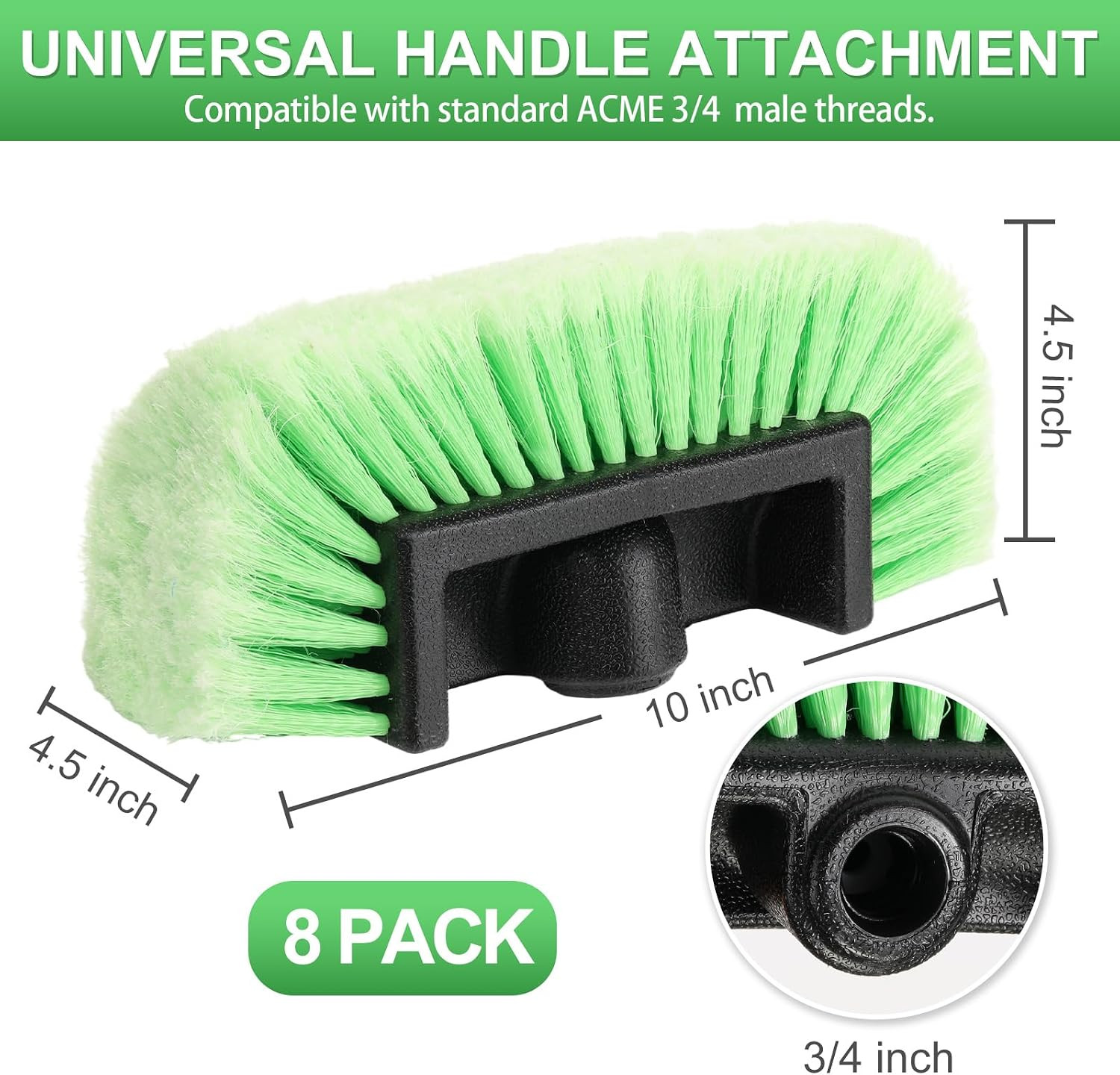 8 Pcs Car Wash Brush Head with Soft Detailing Bristle Flow Thru Car Cleaning Bru