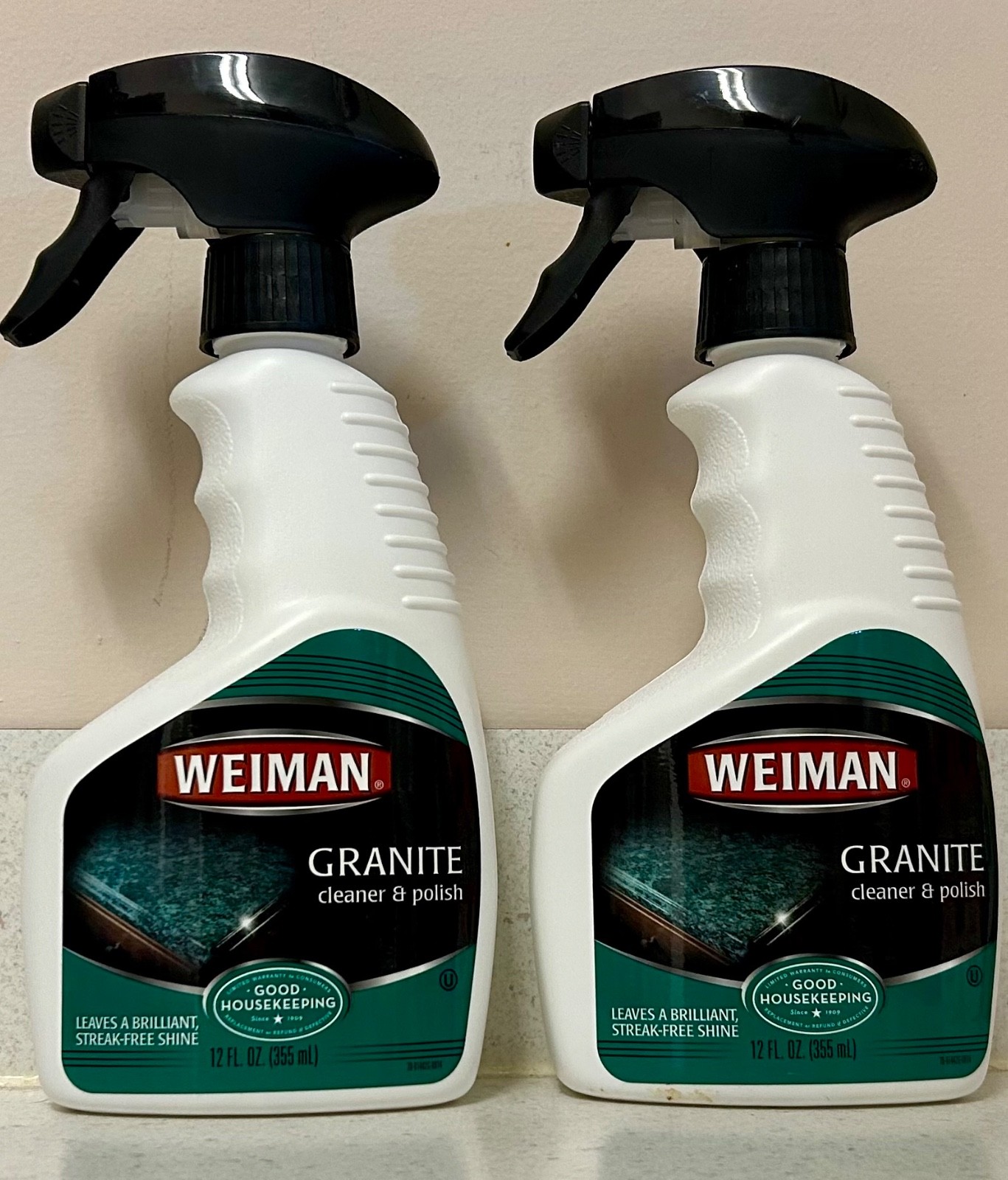 2 WEIMAN Granite Cleaner & Polish Spray Bottle Discontinued, NEW 12 oz Sz