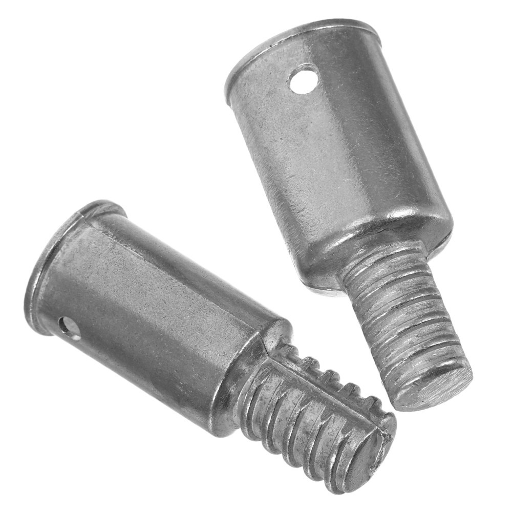 2Pcs Heavy Duty Silver Metal Handle Adapters Universal Pole Tip Replacement