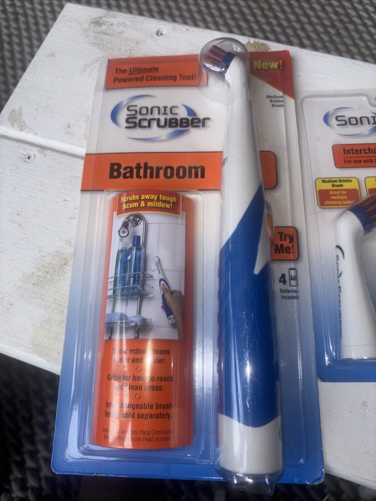 Sonic Scrubber Bathroom Tool Power Cleaner Plus + Interchangeable Brush Packs