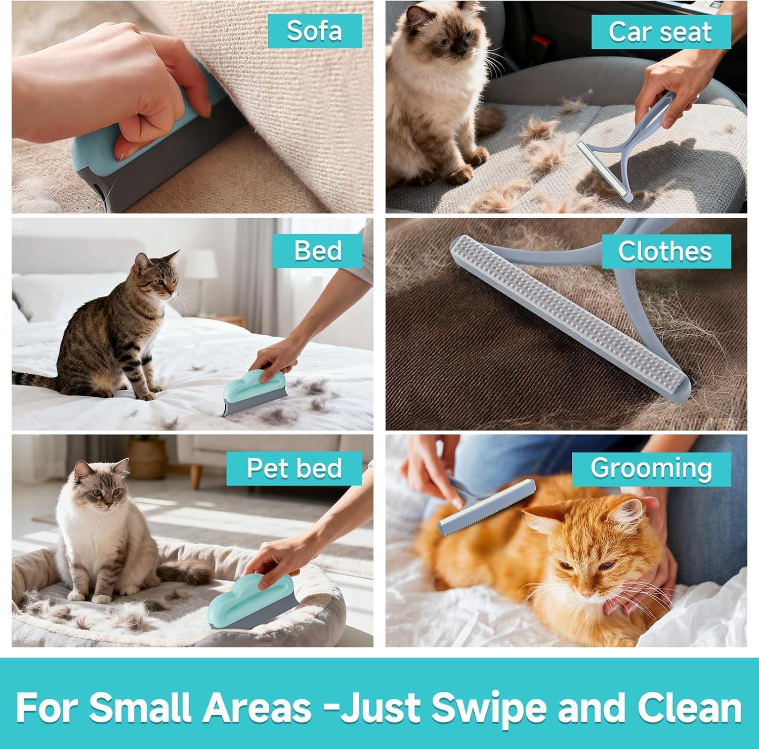 Carpet Rake for Pet Hair Removal Tool, Reusable Pet Hair Remover Broom, Dog&C…