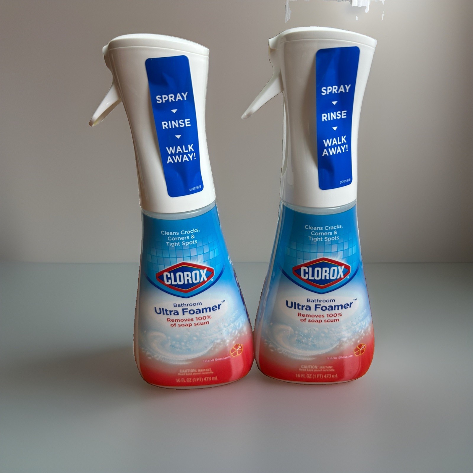 2 16oz Clorox Bathroom Ultra Foamer, Cleaner Spray Bottle Island Blossom Scent