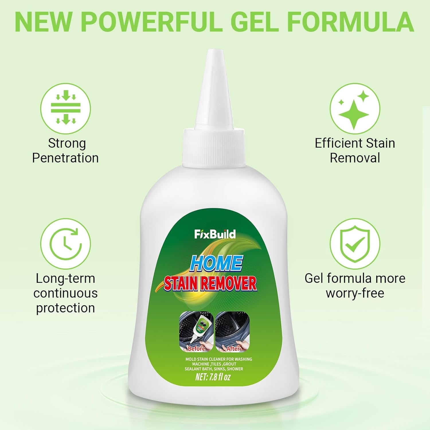 Home Remover Gel Heavy Duty Stain Cleaner Multi-Purpose Cleaner Applied to