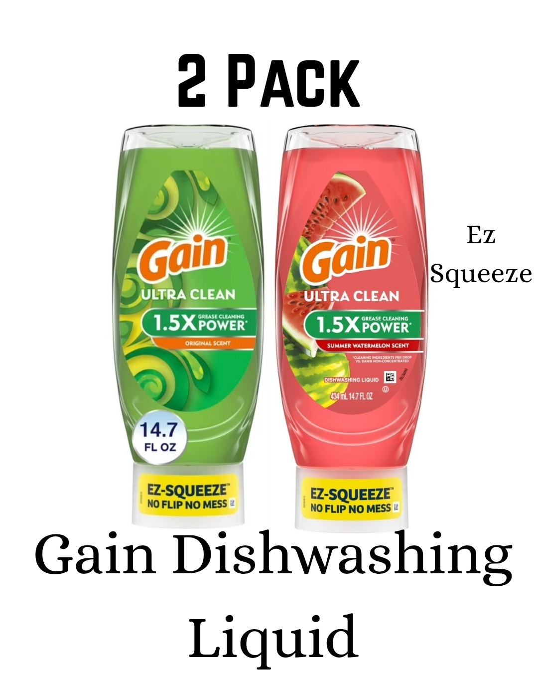 Gain Ez Squeeze Dishwashing Liquid 2 Pack