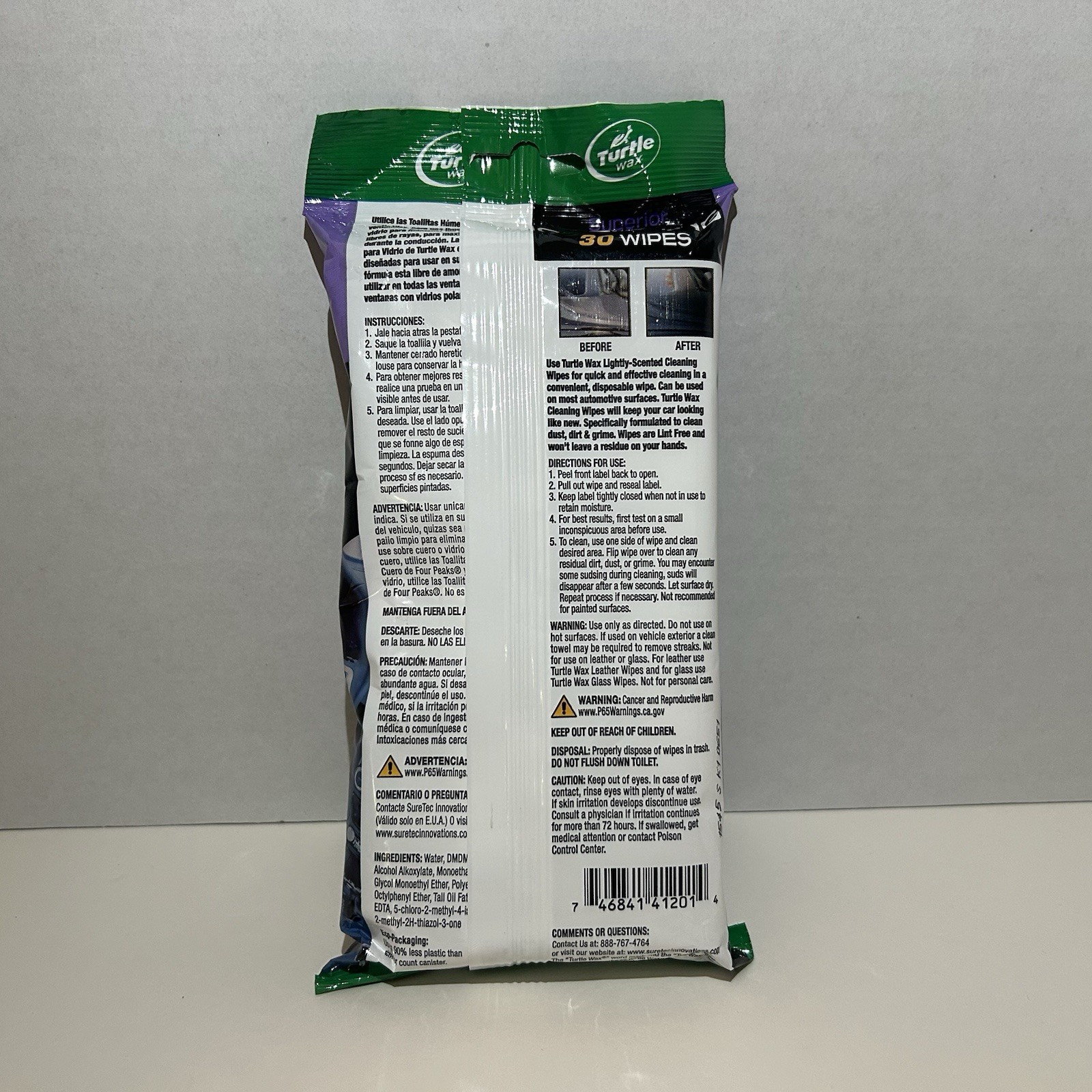 Turtle Wax Superior Cleaning Wipes 30 Count Quick & Easy Automotive Interior