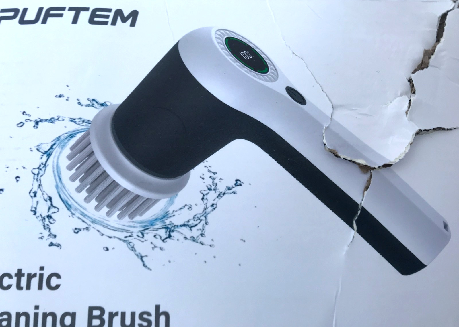Puftem Electric Spin Scrubber Cordless Cleaning Brush for Bathroom Sink Window