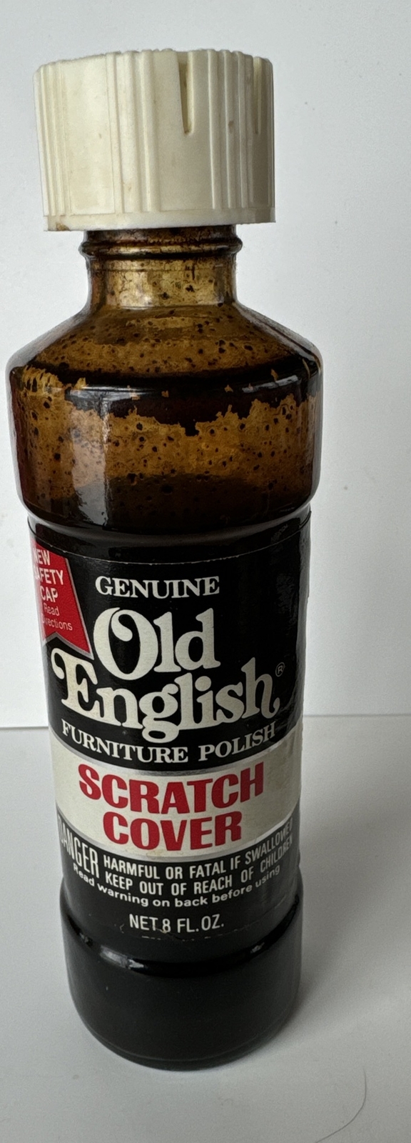 Vintage 1968 Genuine Old English Furniture Scratch Cover Glass Bottle about 3/4