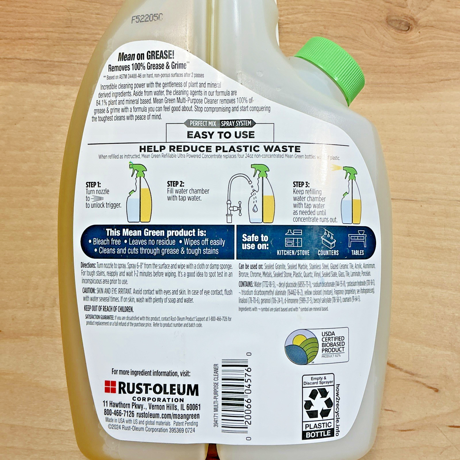 Mean Green Refillable Cleaner 28.6oz LARGE SIZE Citrus Spray Bottle New