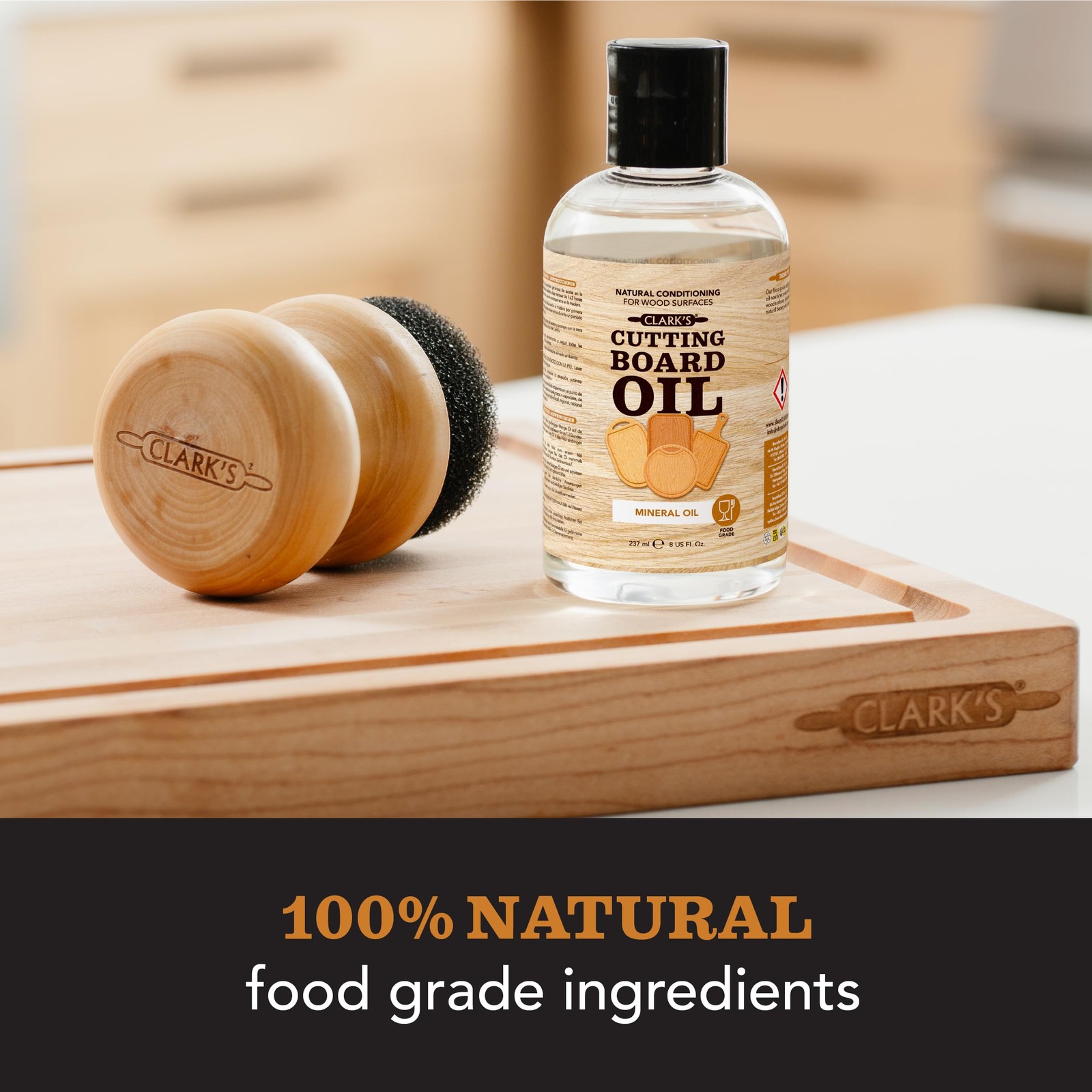 Mineral Oil – 8 oz Food Grade Conditioner for Wood Cutting Board, Cutting Board