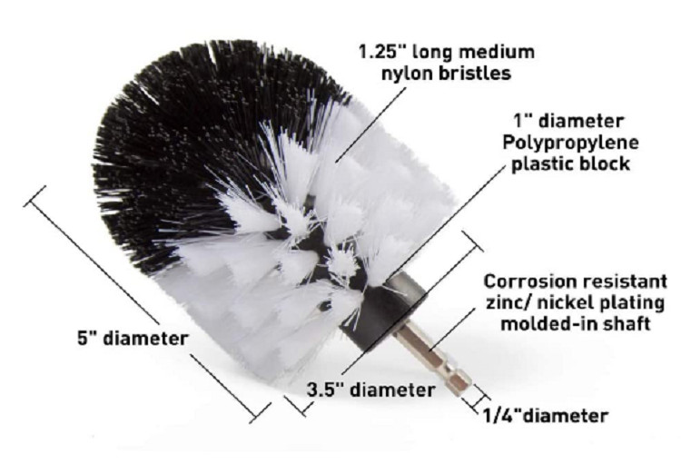 4 PACK White Soft Drill Brush Attachment for Cleaning Carpet, Leather,Ppholstery