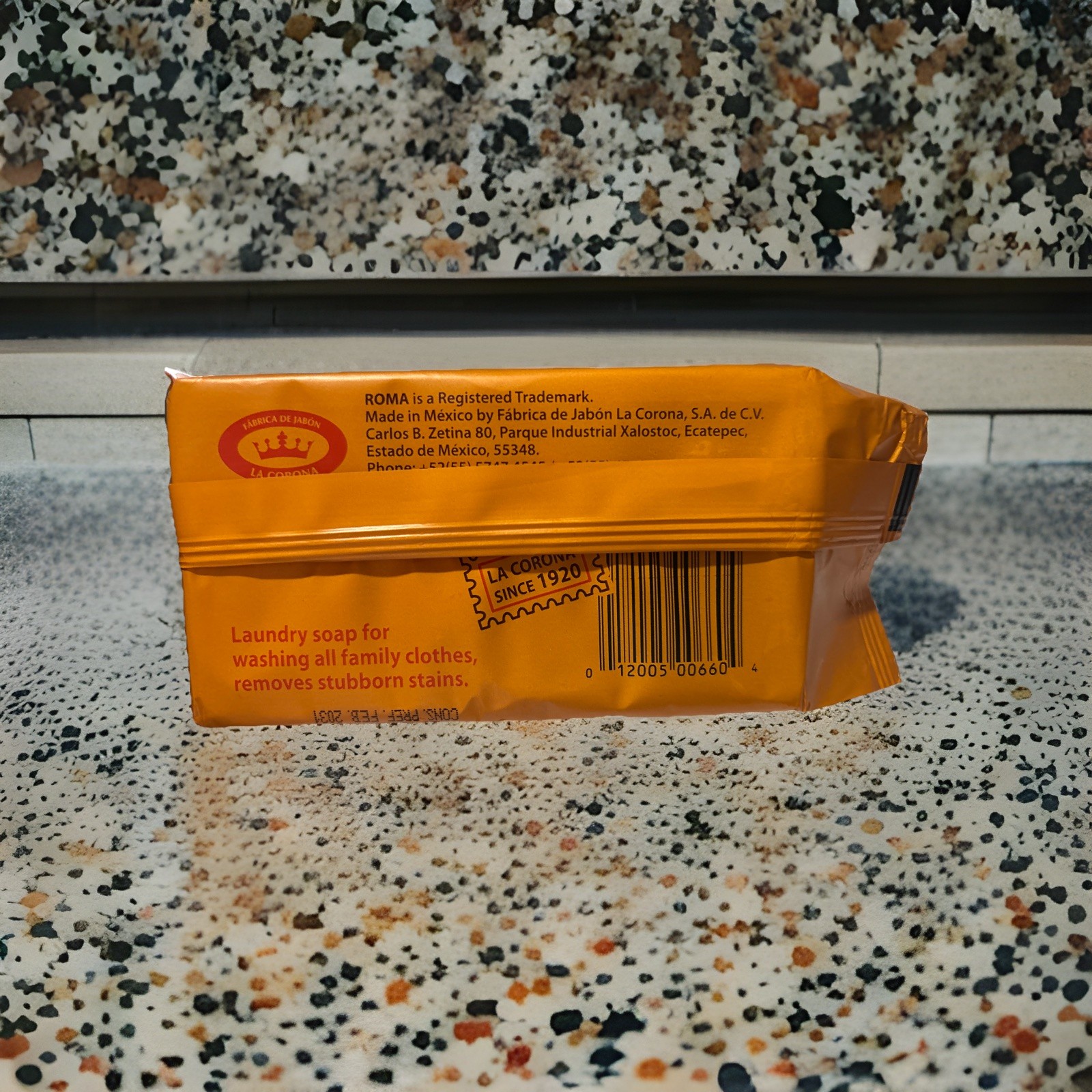 ROMA Laundry Soap Bar Jabón De Lavandería 100% Plant Based 400g Made In Mexico