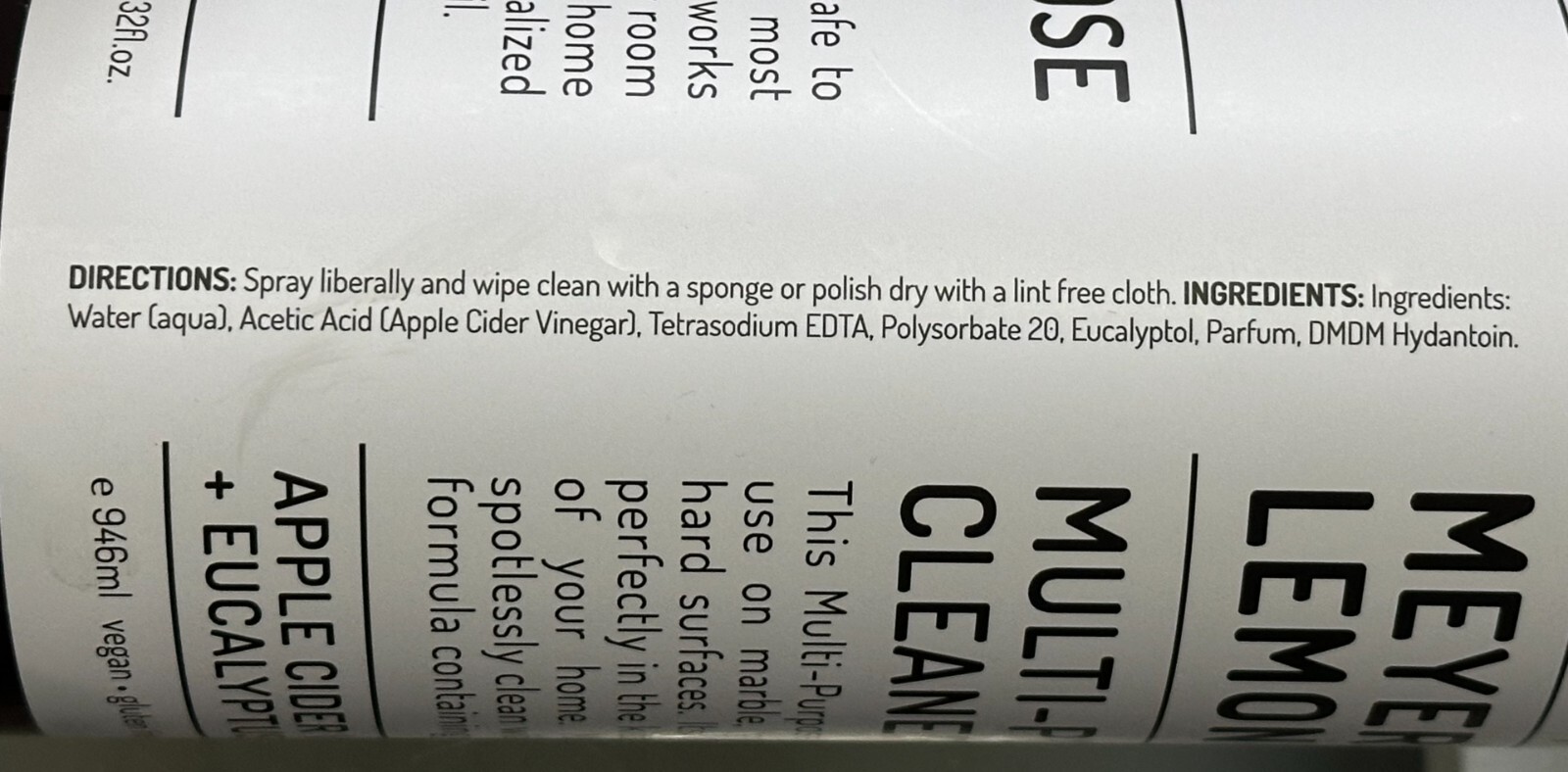 CLEAN + SIMPLE ~ MEYER LEMON Kitchen Refresher Cleaner Odor Deodorizer 946ml