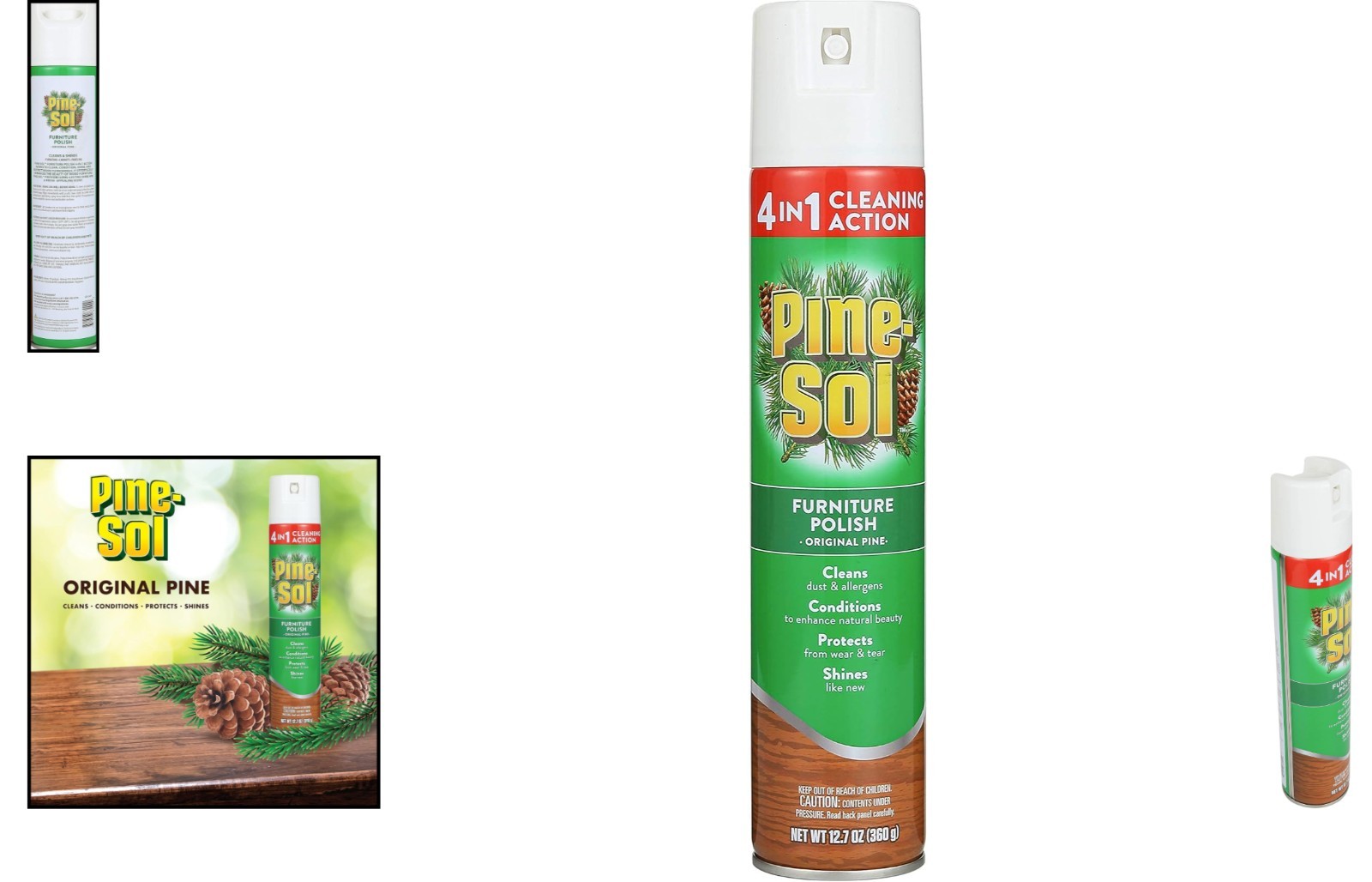 Restore and Protect Wood: 4-in-1 Polish Spray with Pine Scent, 12.7 Oz