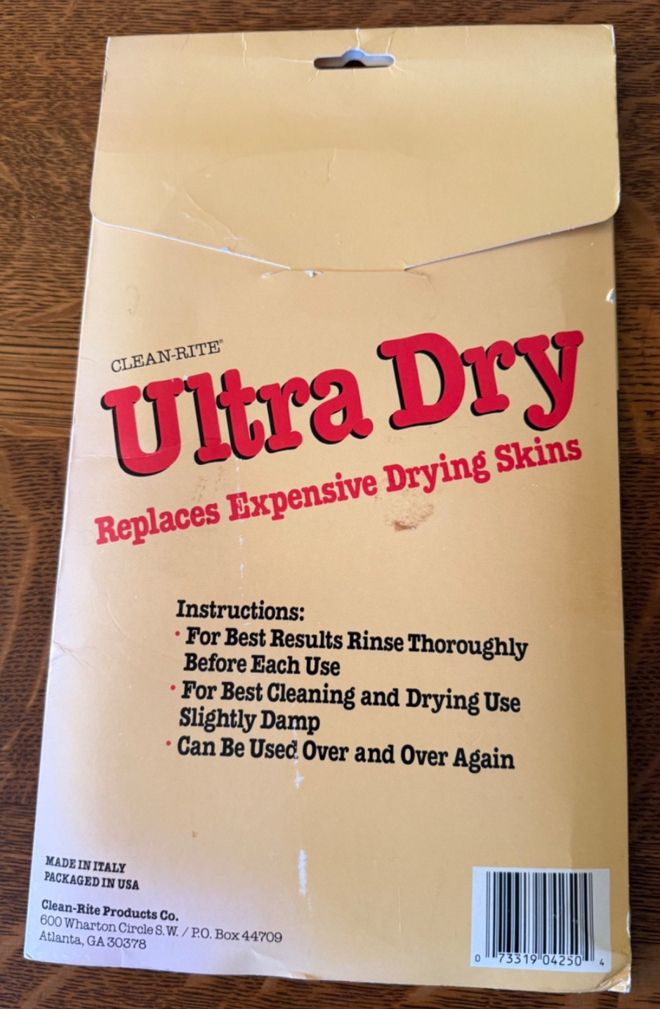 ULTRA DRY Wipe by Clean-Rite – 2.5 Sq. Ft – Made in Italy – New in Box